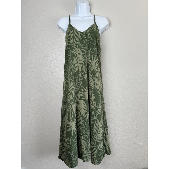 Old Navy green palm tropical criss cross back midi sundress S - Picture 10 of 10